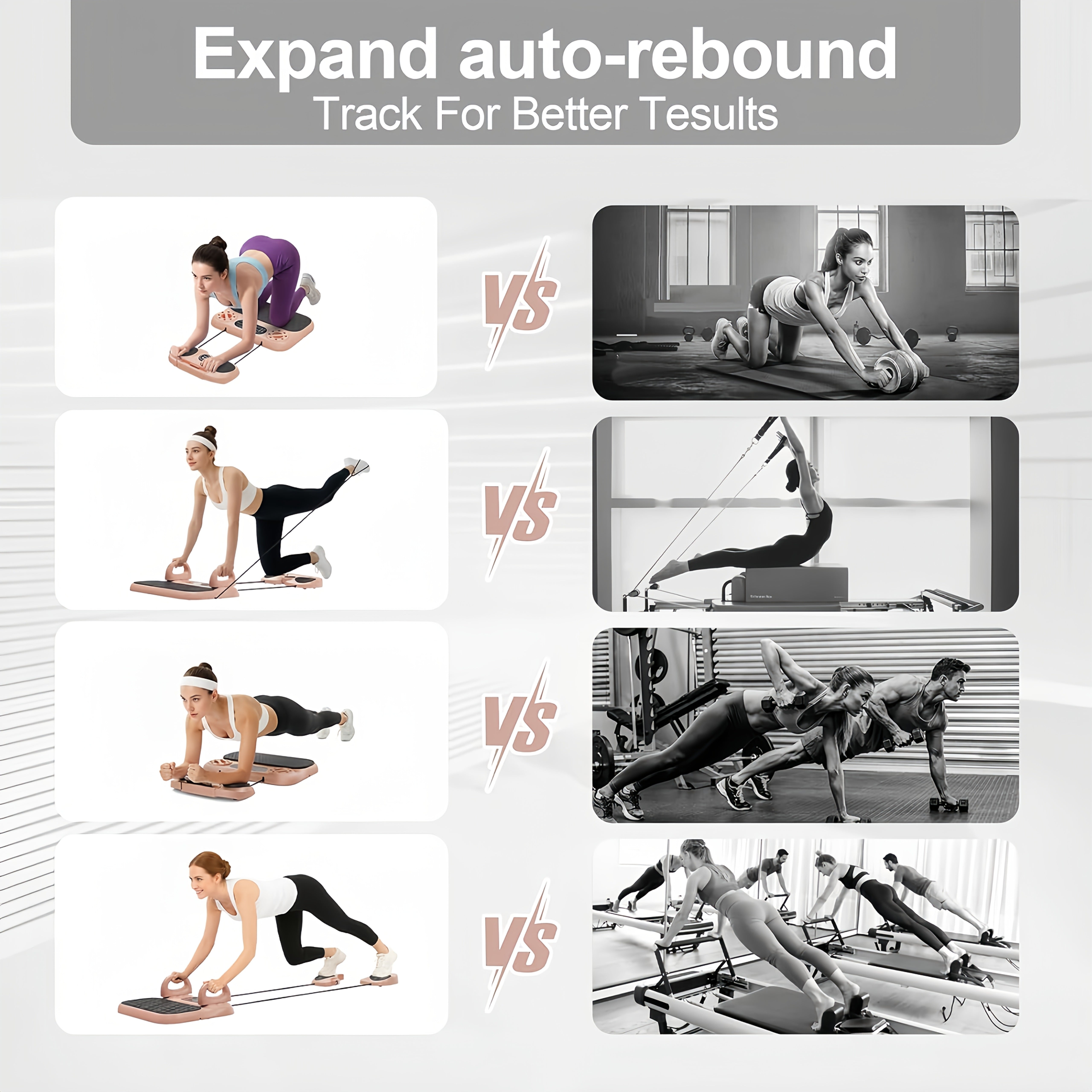 New Upgraded 8-in-1 Pilates Bed Set – Portable Foldable Home Fitness