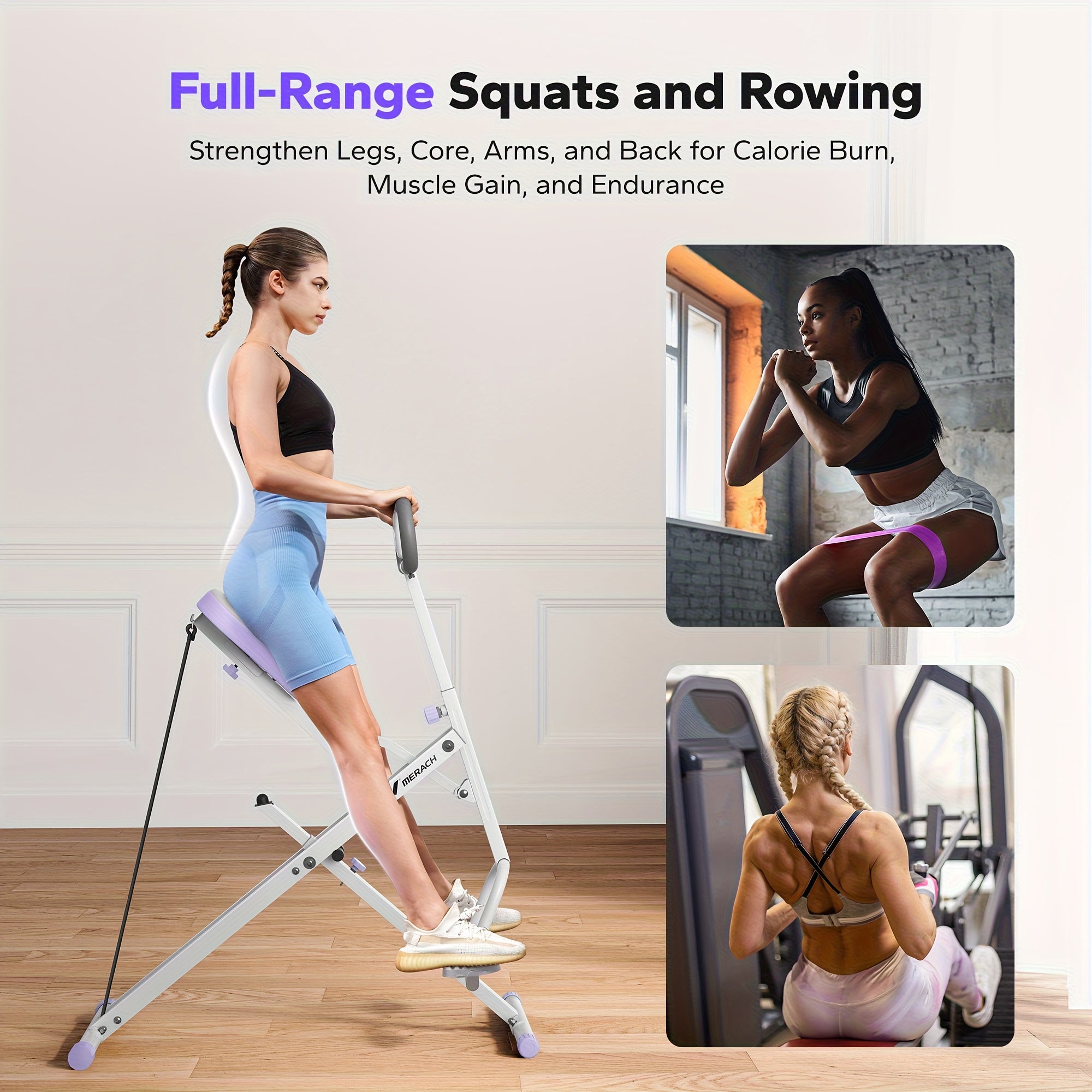 MERACH 2-in-1 Squat & Rowing Machine | Foldable Full Body Home Workout