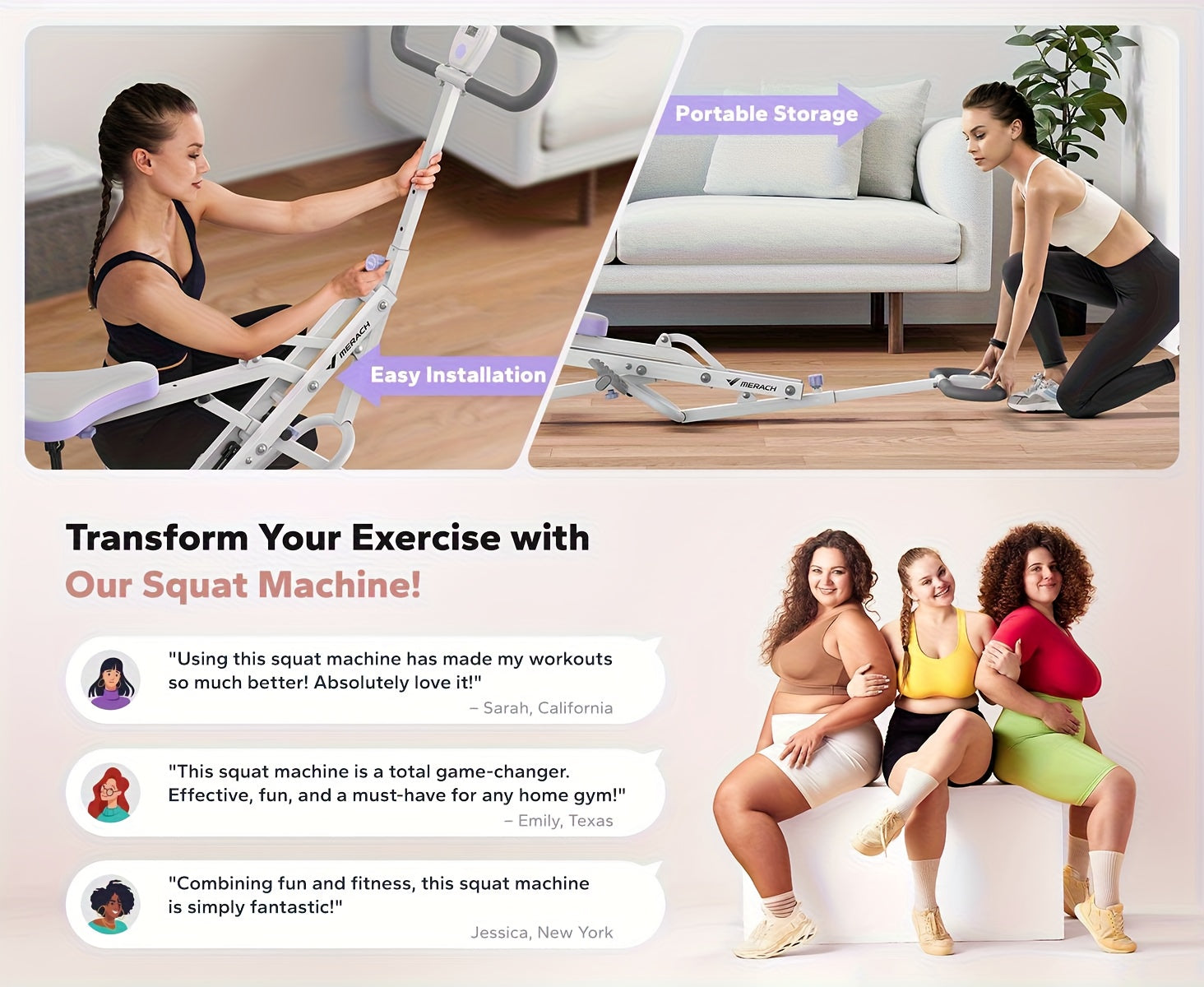 MERACH 2-in-1 Squat & Rowing Machine | Foldable Full Body Home Workout