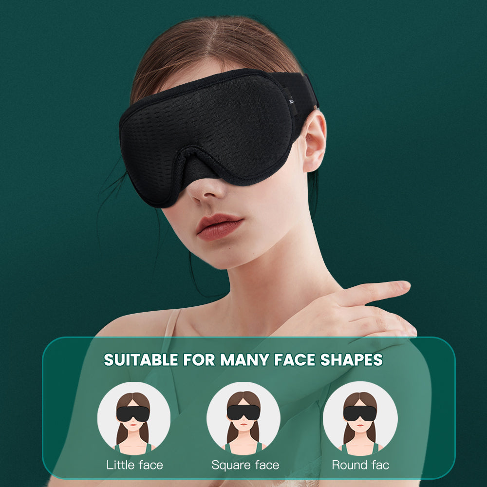 3D Sleeping Mask soft breathable eye mask blocking light for travel and night rest with adjustable strap suitable for all face shapes