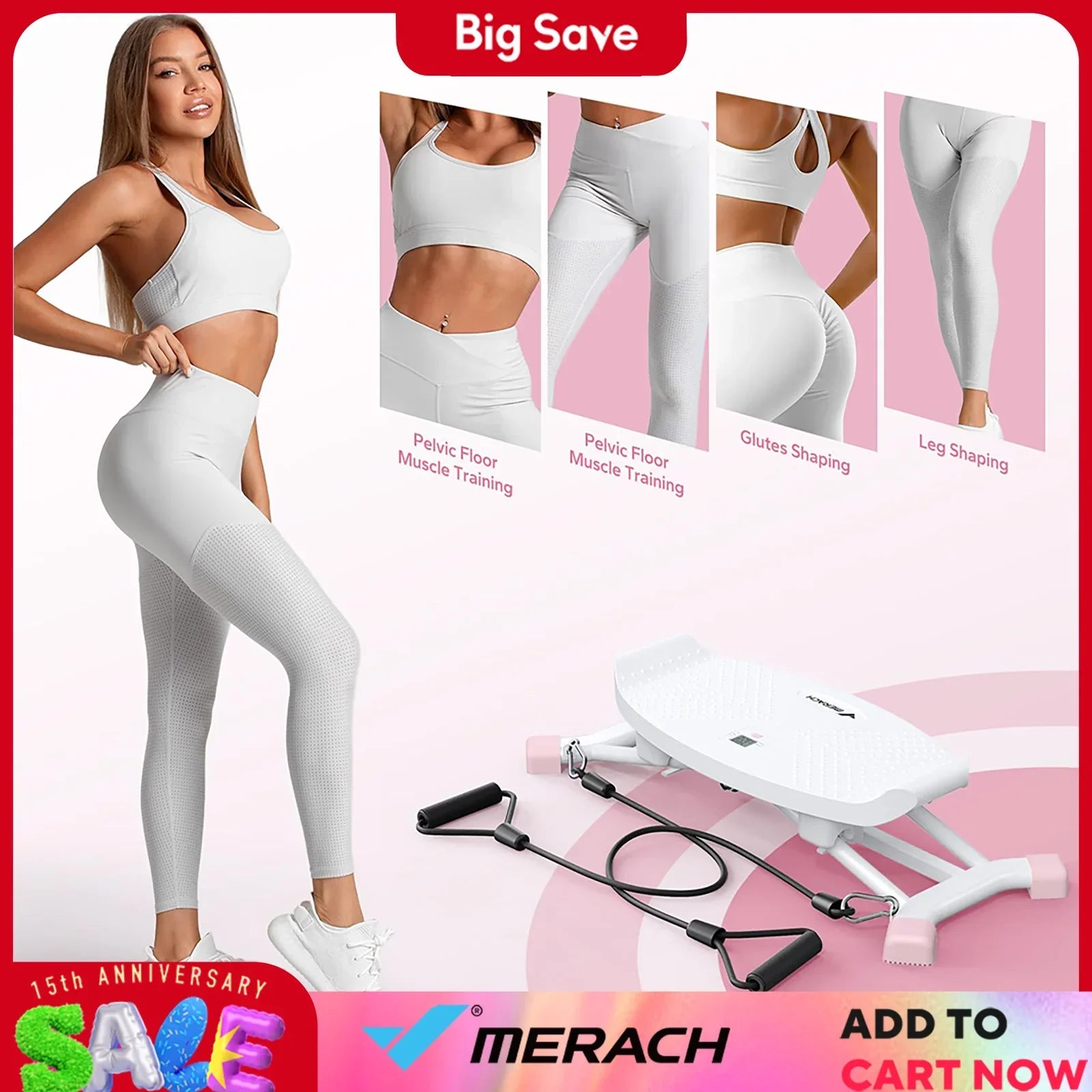 MERACH Ski Machine full-body workout equipment for leg, core strength, cardio fitness, and balance training at home