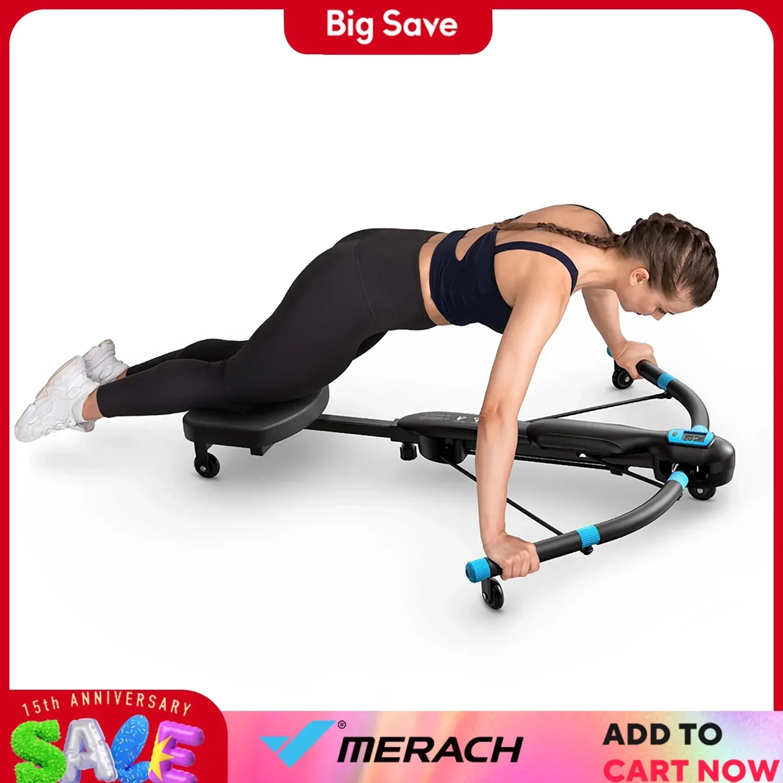 Woman exercising on MERACH Core & Ab Training Dragonfly Machine for total body workout at home