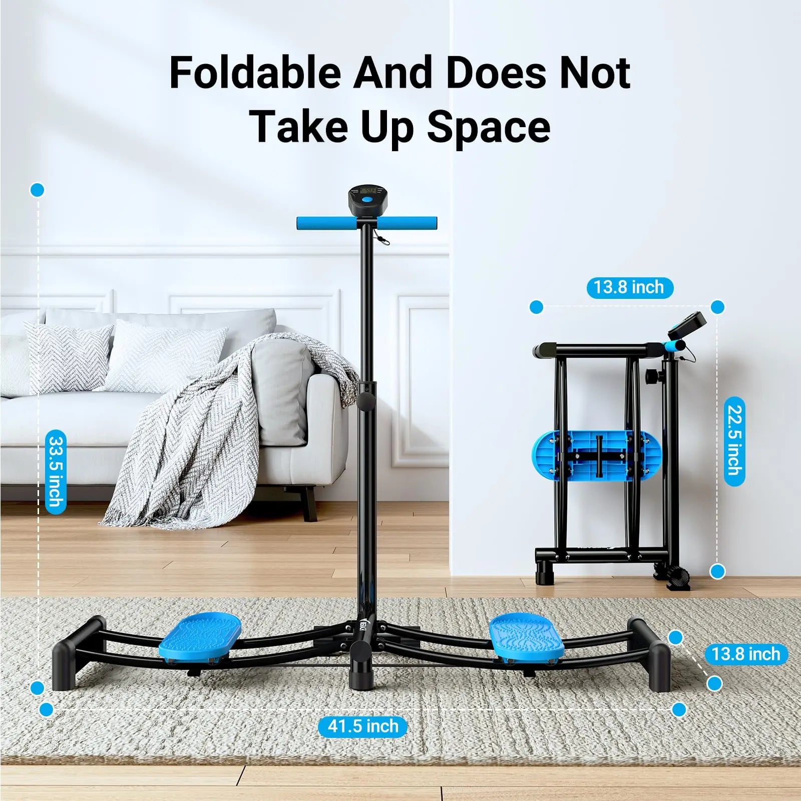 MERACH Ski Machine foldable indoor ski trainer with adjustable height and compact design for space-saving fitness workouts