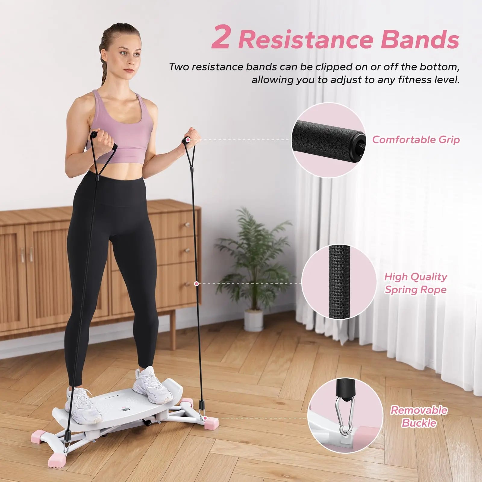 MERACH Ski Machine with resistance bands for full-body indoor ski simulation and cardio workout