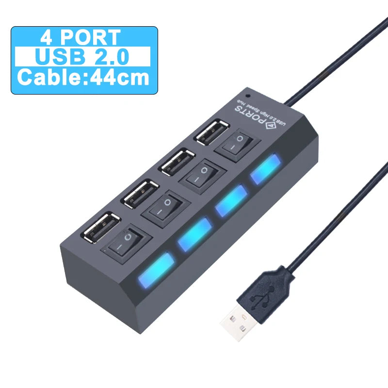 USB Hub 3.0/2.0 Multi-Port Splitter