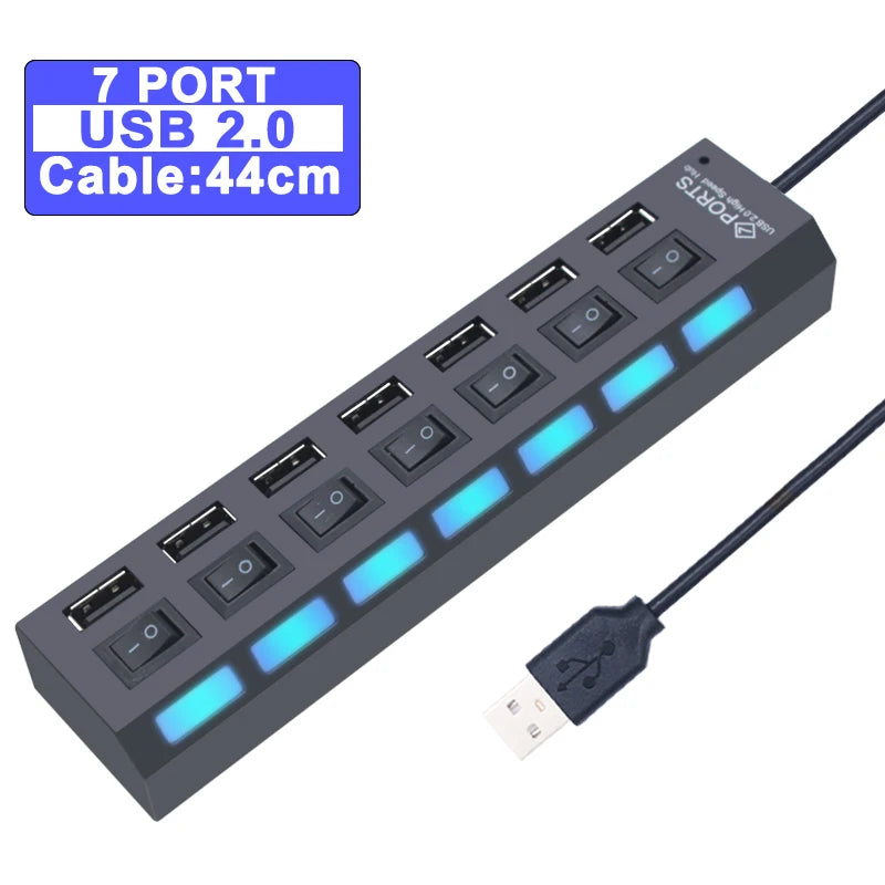 USB Hub 3.0/2.0 Multi-Port Splitter