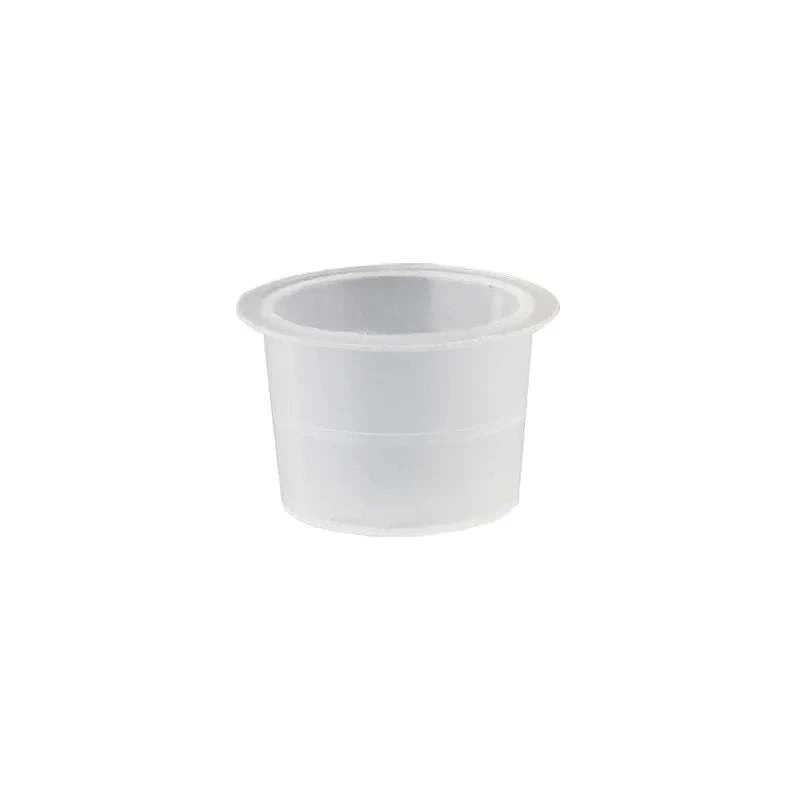 Clear disposable plastic ink cup for tattoo and permanent makeup pigment application