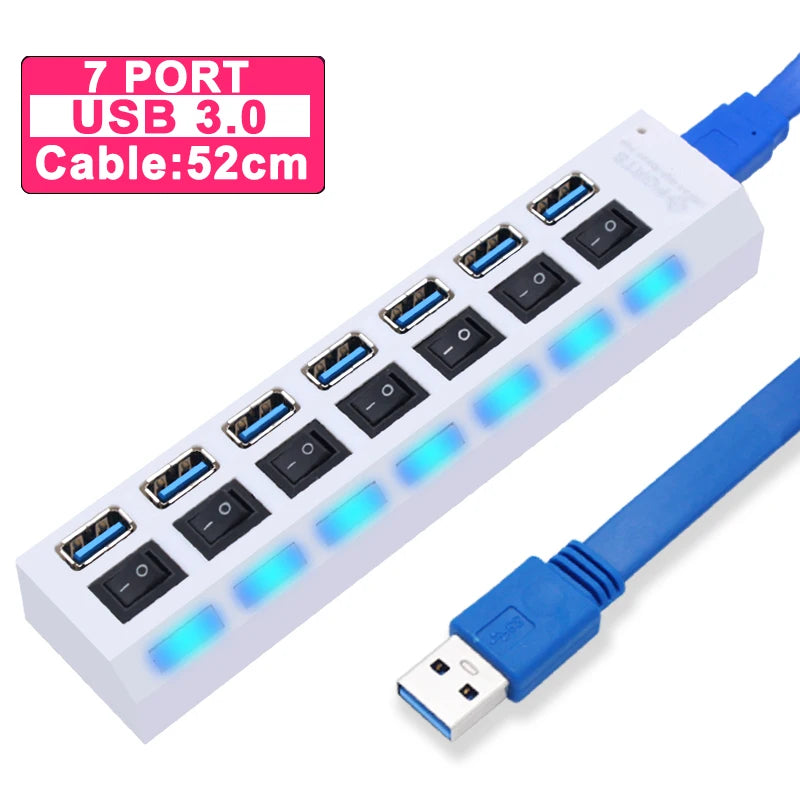USB Hub 3.0/2.0 Multi-Port Splitter