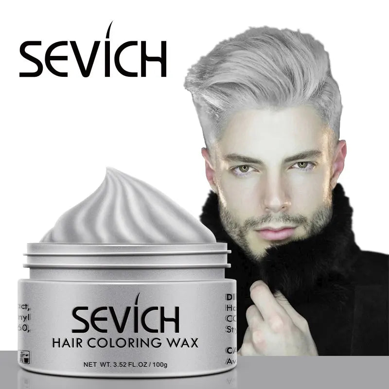 Sevich Temporary Hair Color Wax silver-grey strong hold easy wash natural ingredients for bold stylish hair