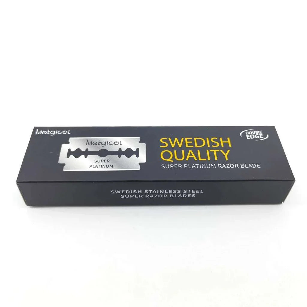 Black box of Matgicol Swedish Quality super platinum double edge razor blades