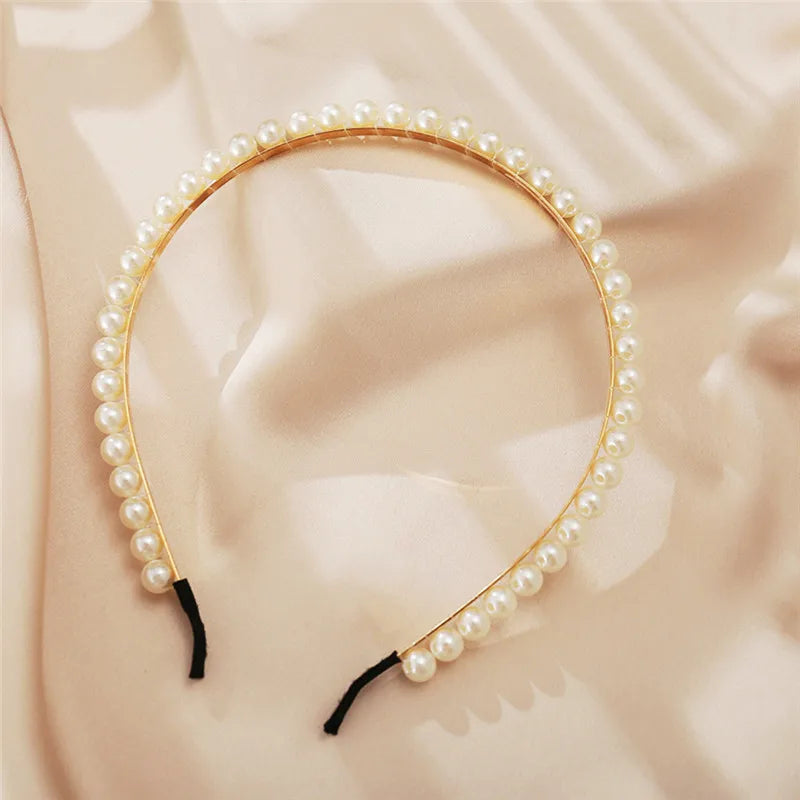Modyle Full Pearl Hairband elegant floral pearl design elastic headband for women and girls
