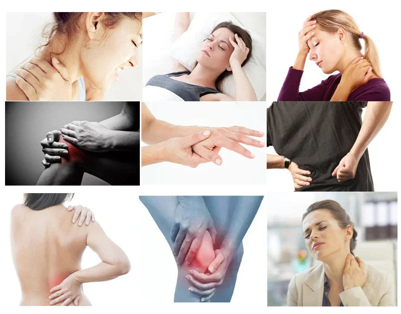 Electronic Pulse s Ems Machine relieving pain in neck, back, shoulders, arms, and legs with muscle stimulation and body toning effects