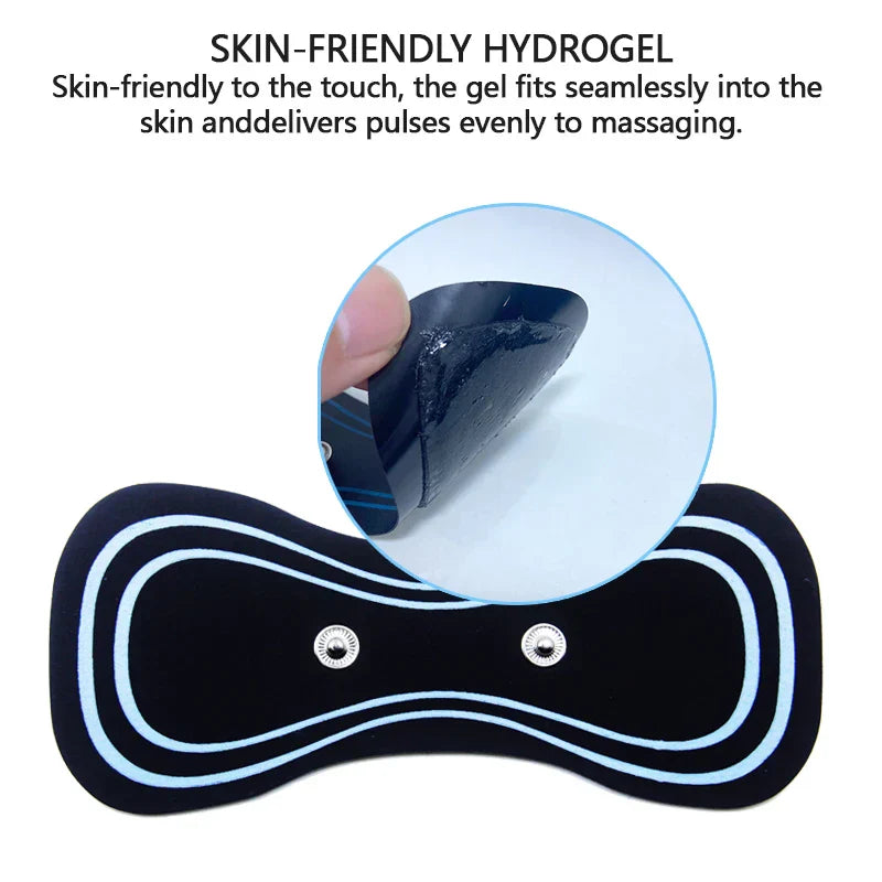 Replacement patch for neck massager made of skin-friendly hydrogel with strong adhesion and even conductivity.