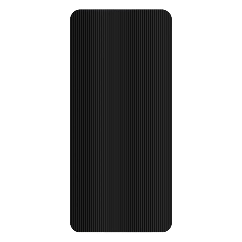 Black non-slip yoga mat with textured surface for grip and cushioning