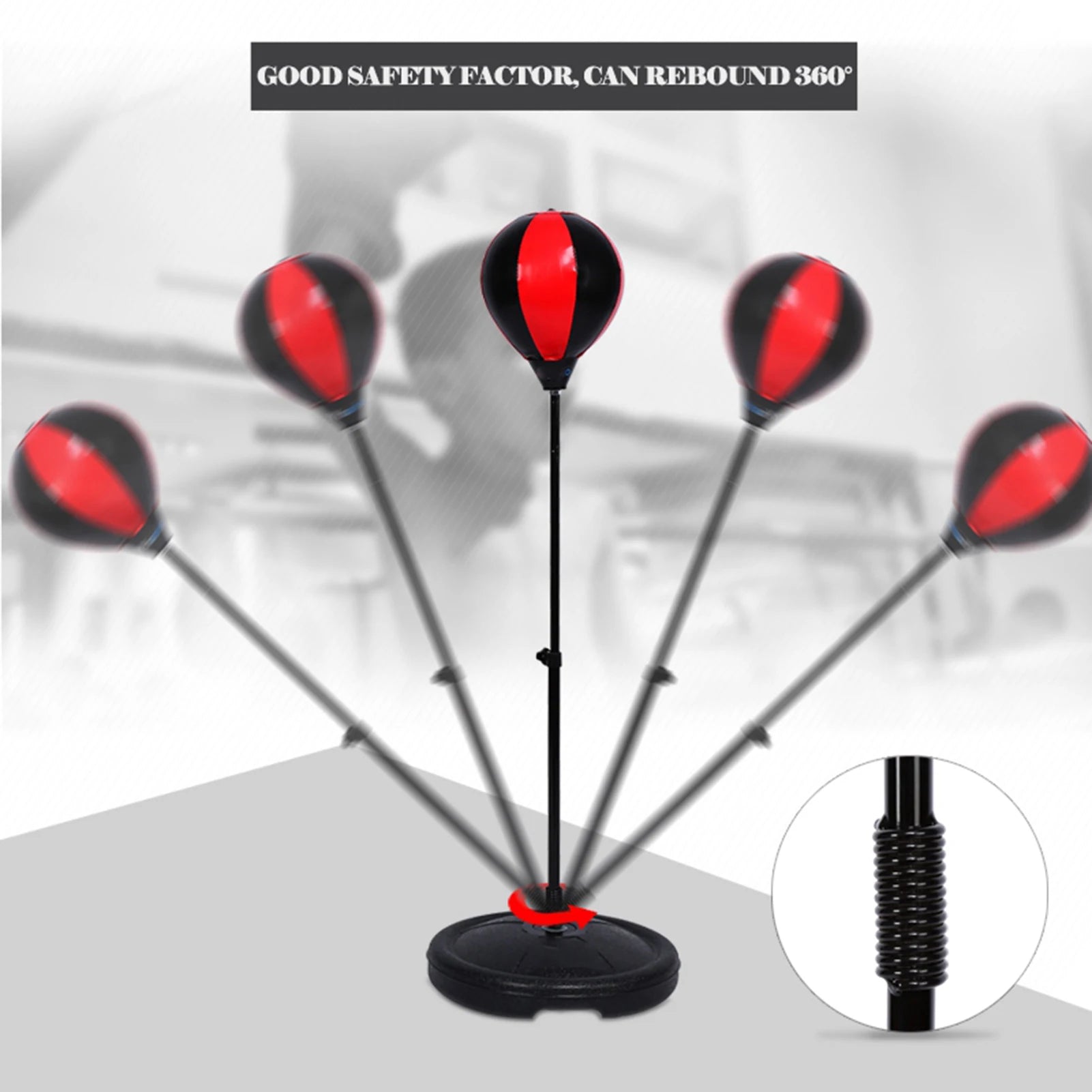 Adjustable Height Kids Punching Ball Set with Gloves
