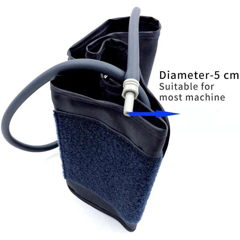 Universal replacement cuff for digital blood pressure monitors with secure hook-and-loop closure and medical-grade material available in multiple sizes