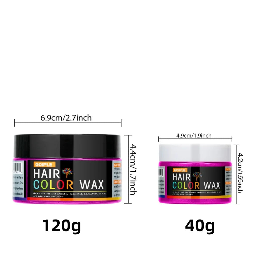 GOIPLE Hair Colour Wax temporary washable hair color cream for hair, beard, and eyebrows in 120g and 40g containers