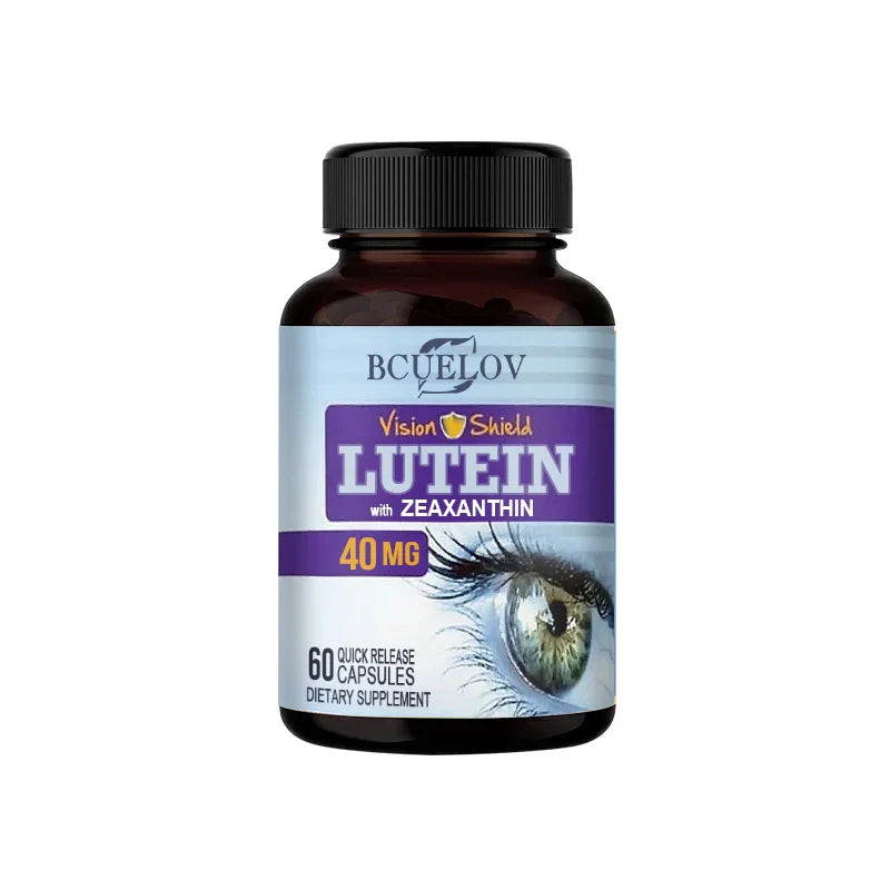 Bcuelov High Potency Lutein Capsules bottle with 40mg lutein and zeaxanthin for eye health and blue light protection