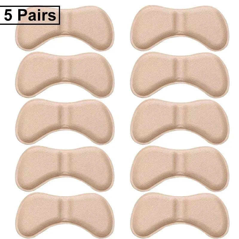 Set of 10 beige heel insoles patches for pain relief and shoe comfort