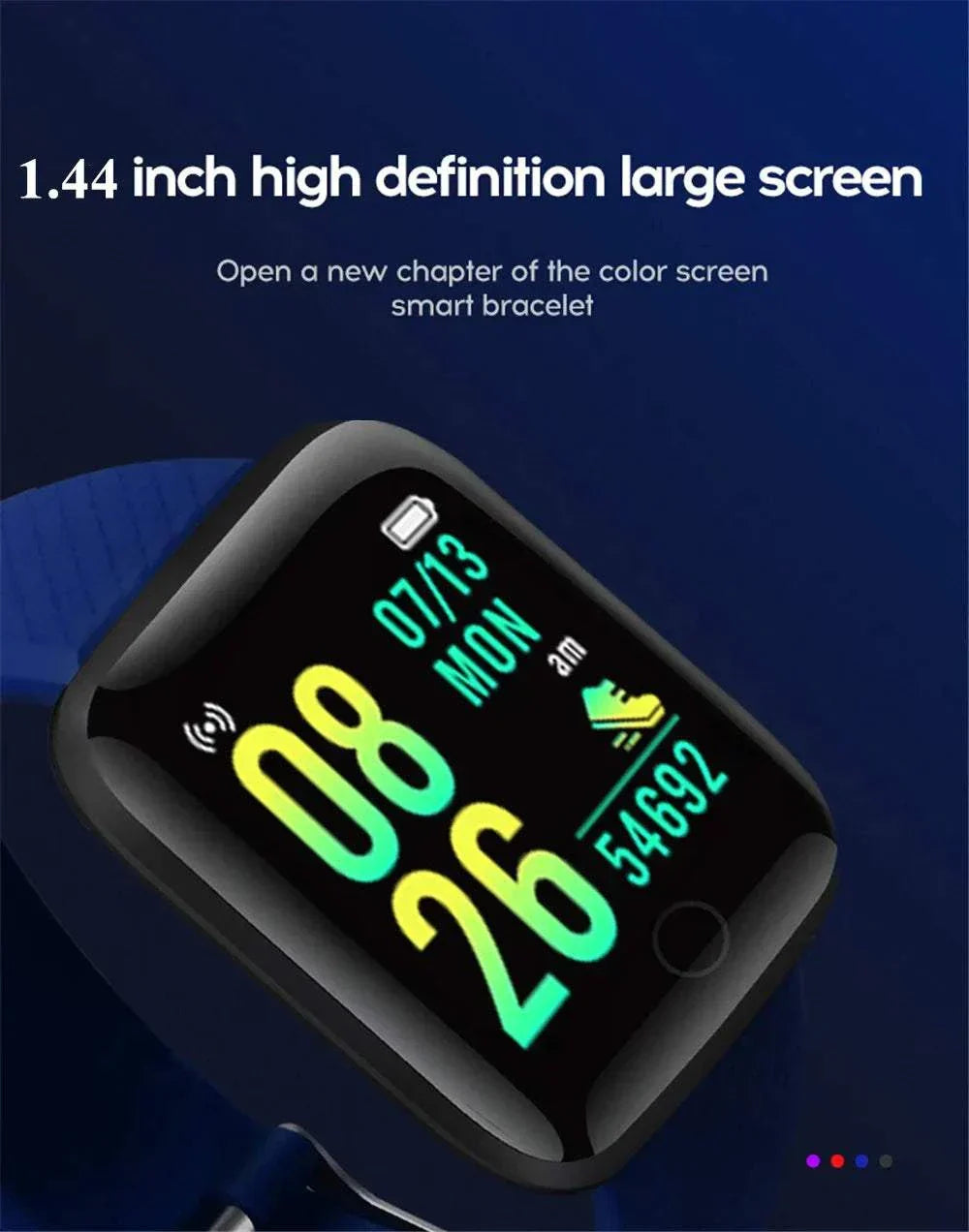 Multifunction Smart Watch with 1.44 inch high definition large color screen and fitness tracking features