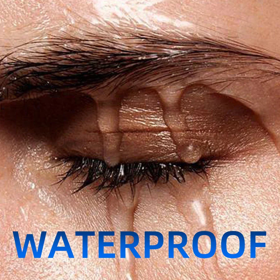 Close-up of eye with long lashes showcasing waterproof 5D Black Silk Fiber Mascara effect
