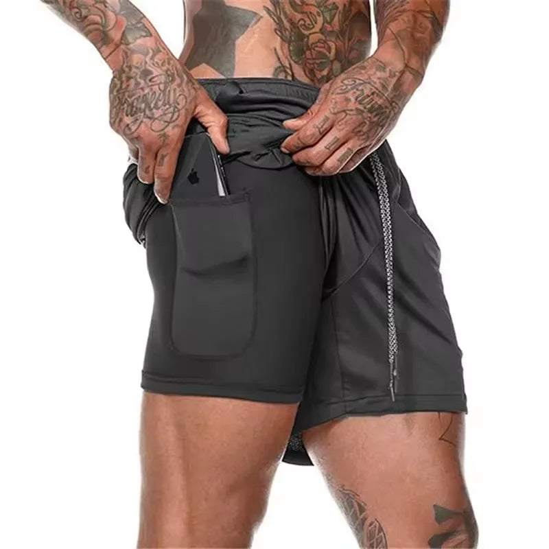 Summer Men’s Double Layer Sports Shorts