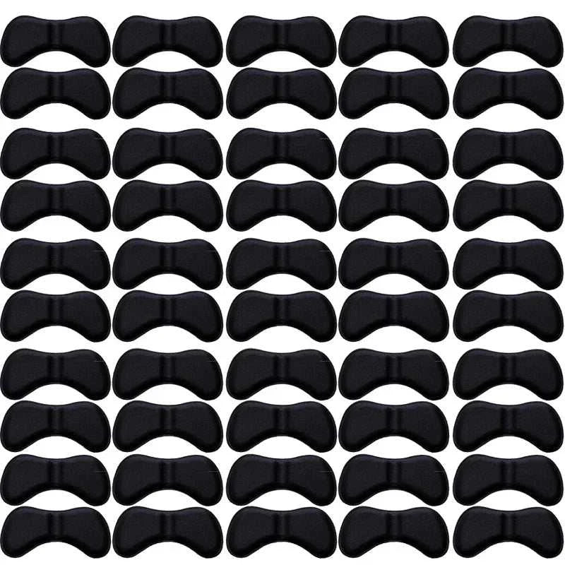 50 pcs black heel insoles patches for pain relief, cushioning, and heel protection in shoes