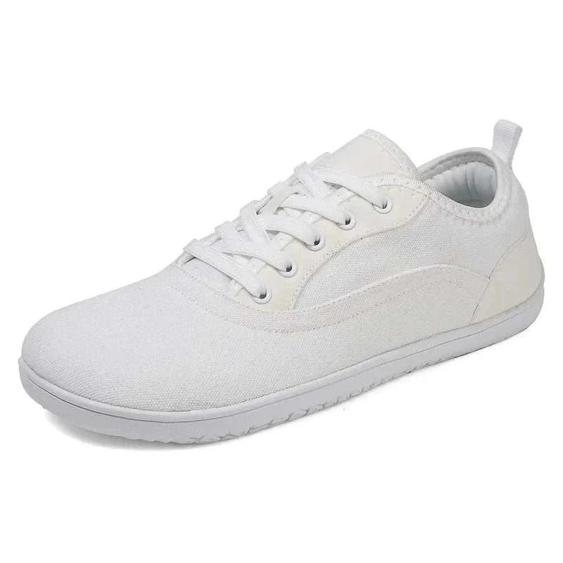 White barefoot design new hiking shoe with lightweight breathable fabric and durable traction sole for outdoor and indoor use