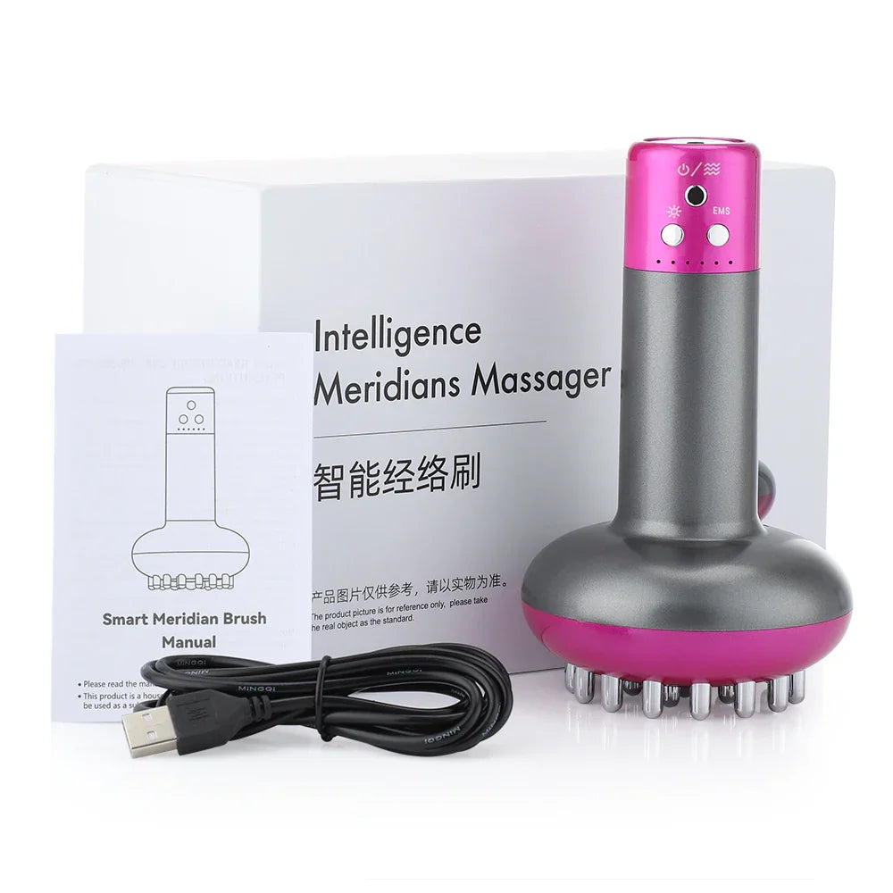 Rechargeable Guasha Massager with heat and vibration for body shaping and lymphatic detox, USB charging and ergonomic design