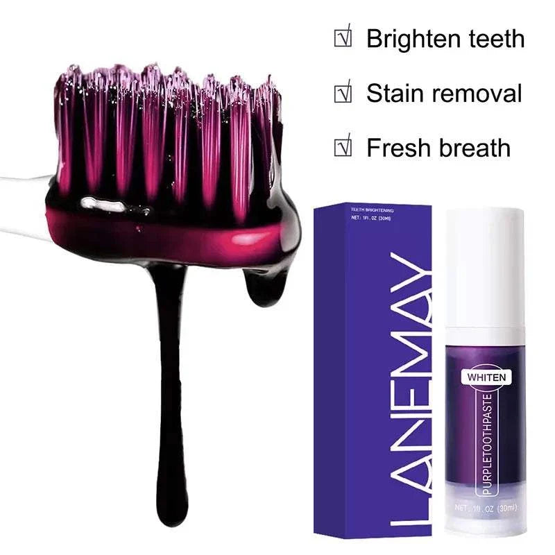 5D Teeth Whitening Stick with purple toothpaste for brightening teeth, stain removal, and fresh breath