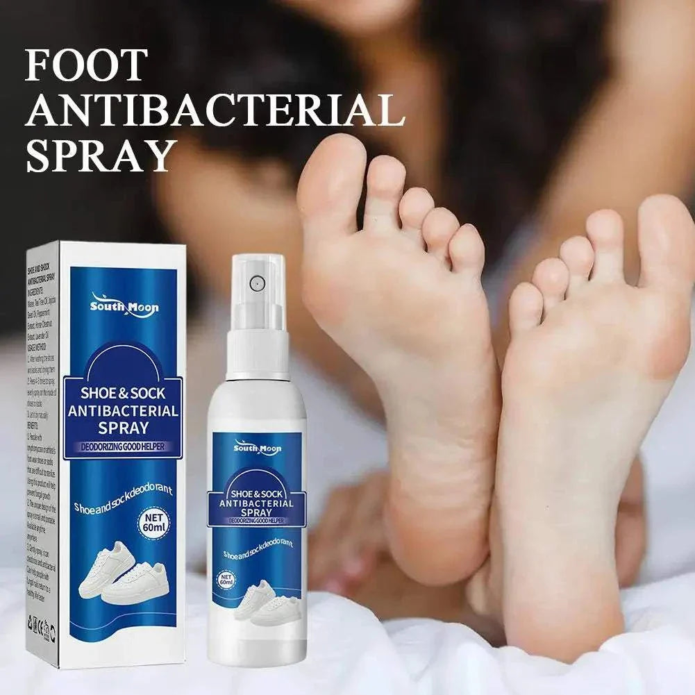 60ml antibacterial shoe and foot odor spray with deodorizing formula for shoes, socks, and feet providing all-day freshness and odor elimination