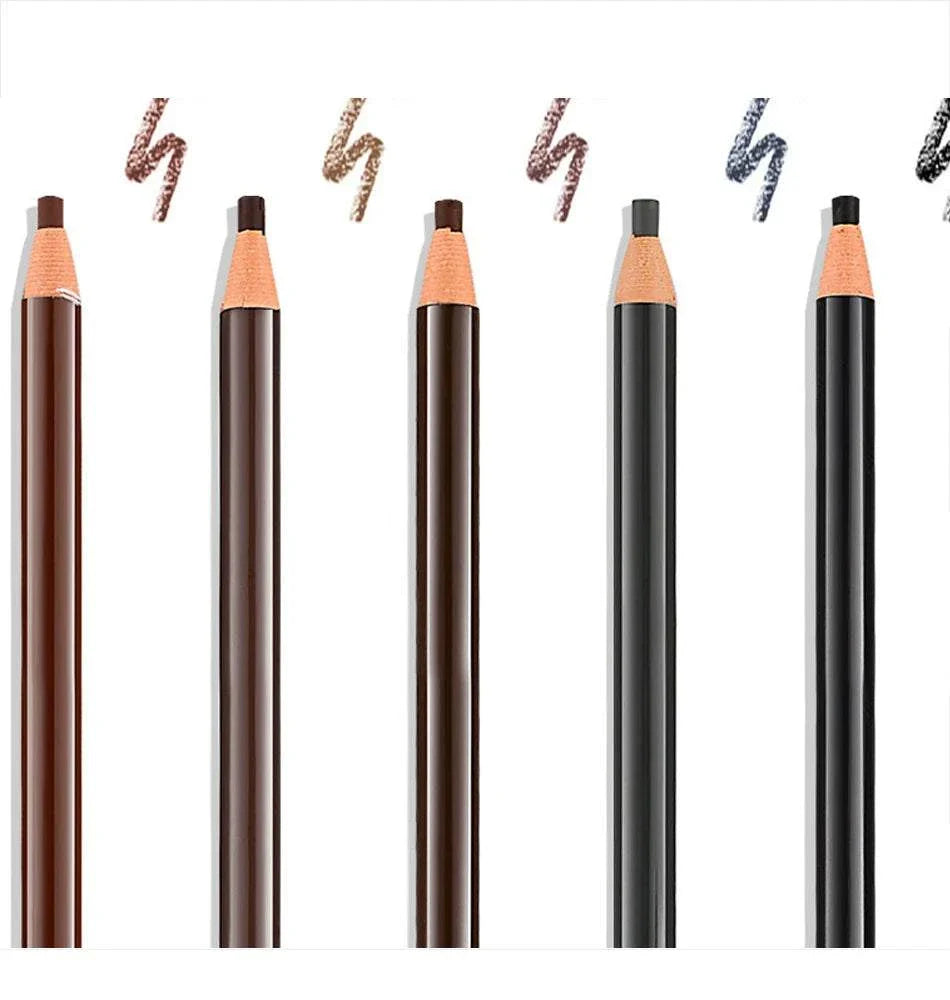 Set of eyebrow pencils in natural shades with smooth-glide tips for precise brow shaping and enhancement