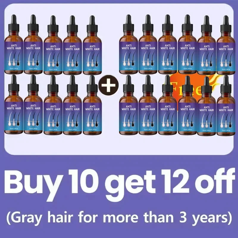 Grey Coverage Bar Shampoo pack with 22 anti-white hair bottles for natural hair darkening and repair