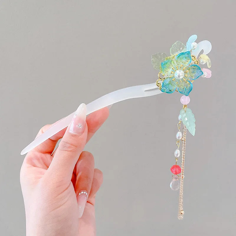 Elegant Chinese Style Flower Tassel Hairpin