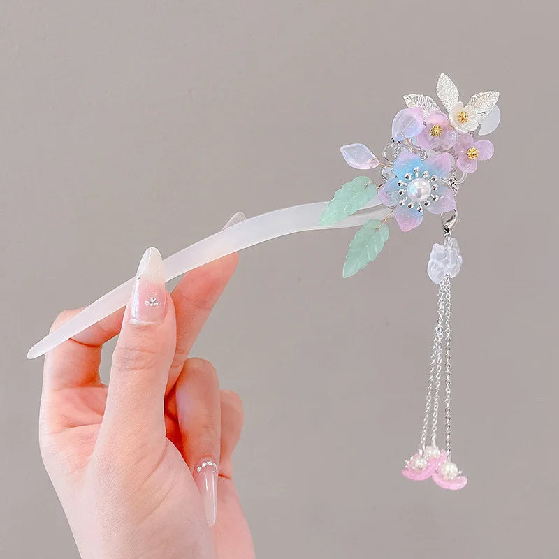 Elegant Chinese Style Flower Tassel Hairpin