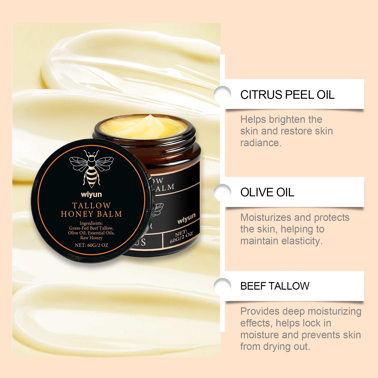 Beef Tallow Honey Moisturizer