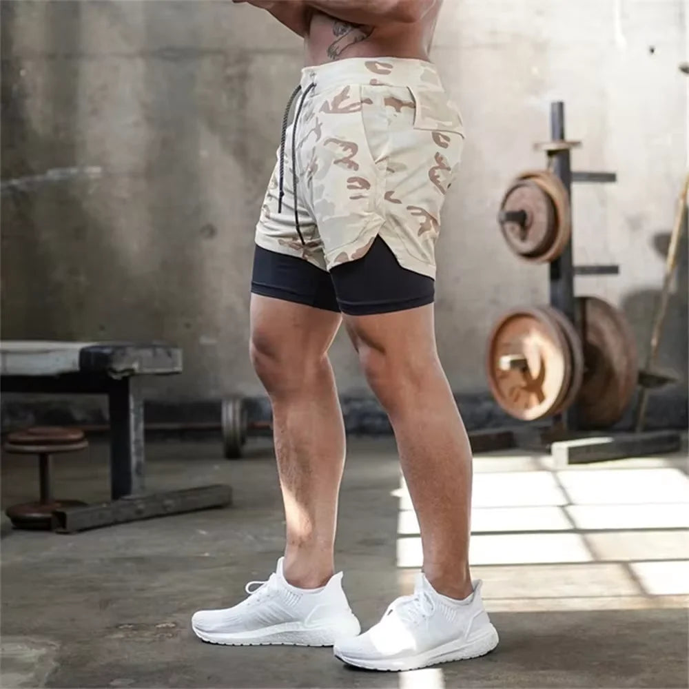 Summer Men’s Double Layer Sports Shorts