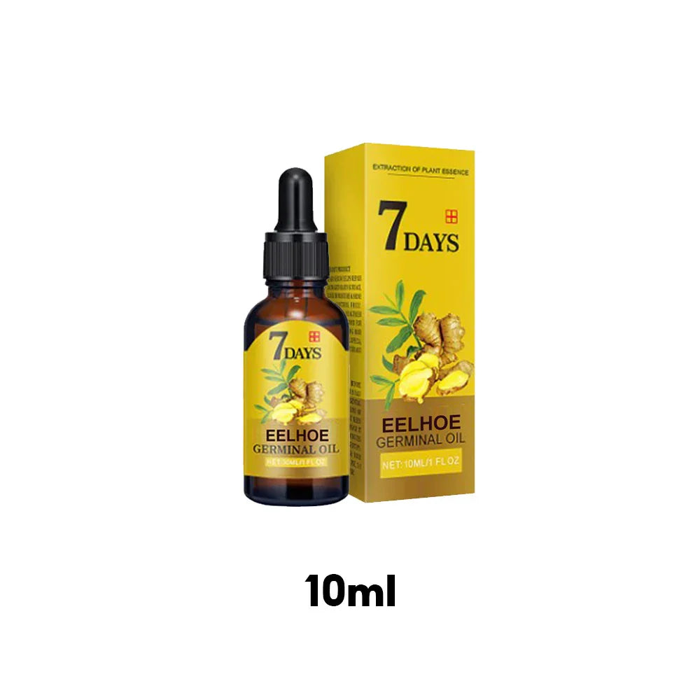 EELHOE Ginger Hair Growth Oil 10ml bottle and box for natural hair growth and scalp hydration