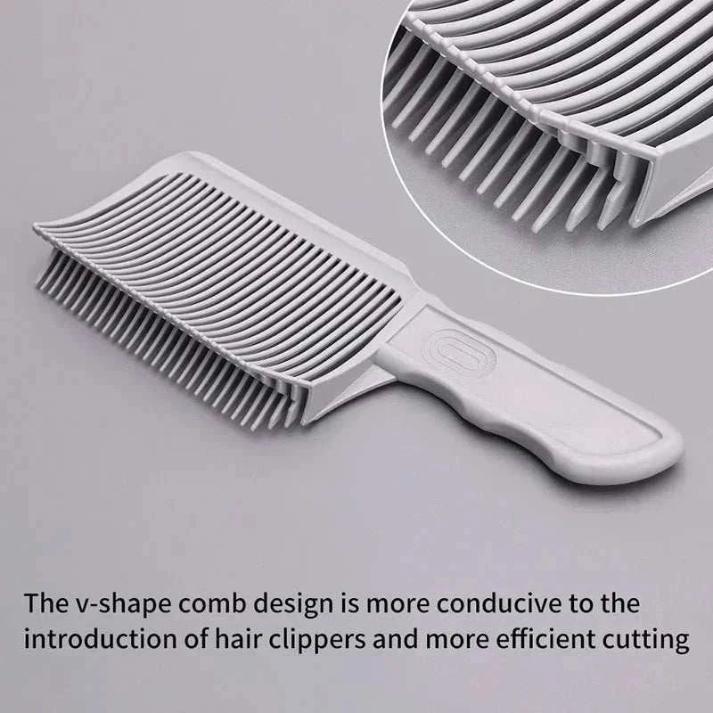 Barber fade comb with v-shape design for precision cutting and smooth fade transitions