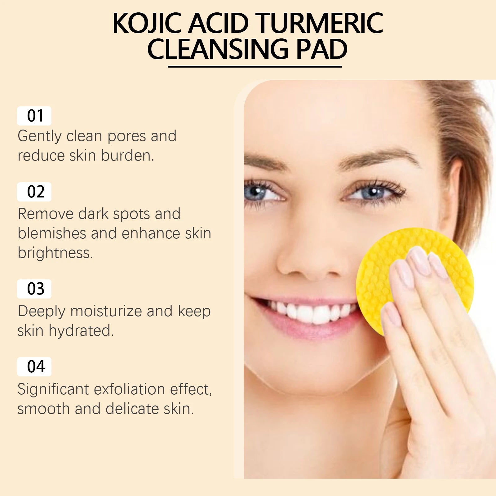 Turmeric Kojic Acid Cleansing Pads – Brighten, Exfoliate & Renew Skin