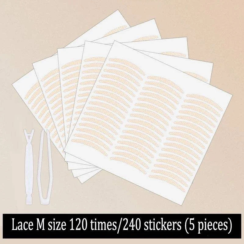 240PCS Invisible eyelid lifting tape strips with applicator tools for natural double eyelid effect and all-day wear
