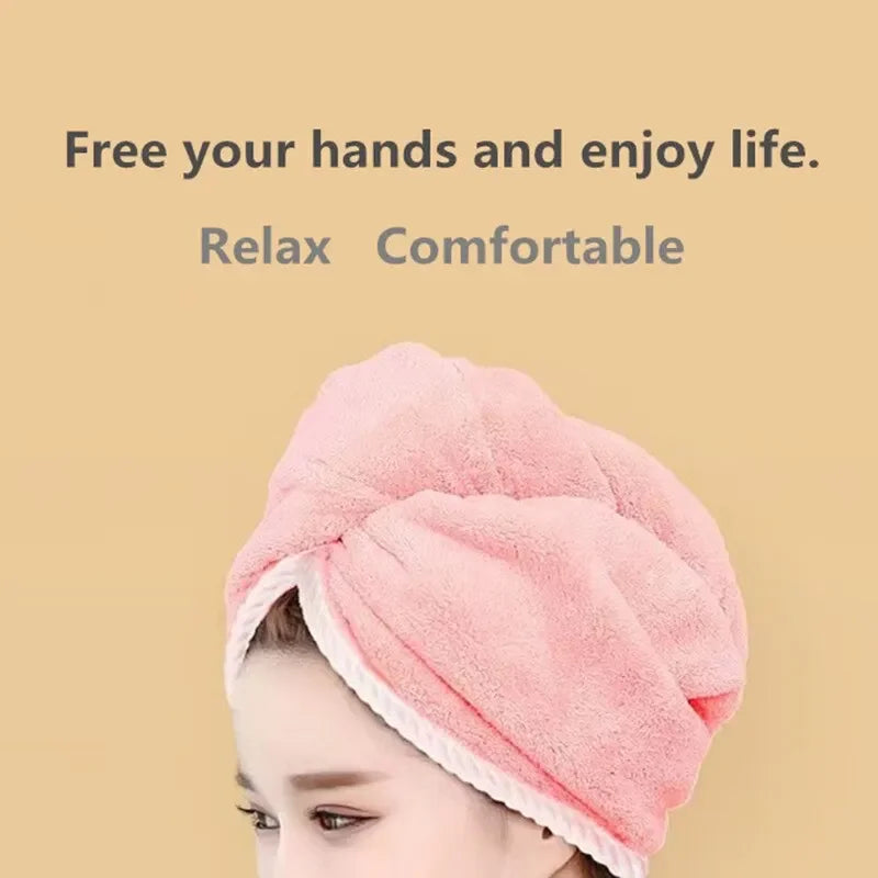 Double Thick Dry Hair Towel Cap