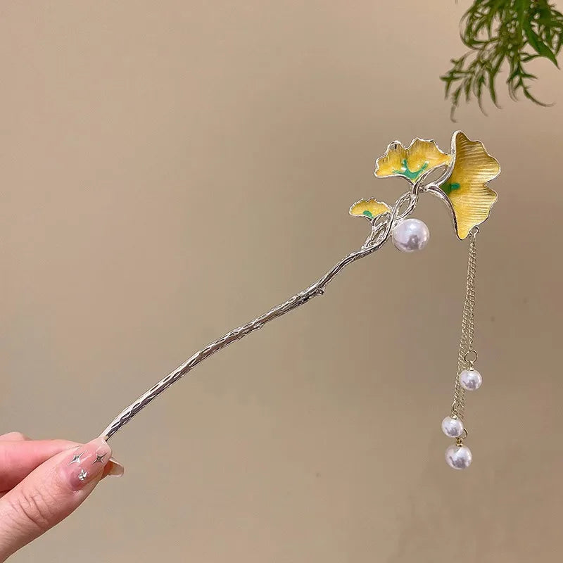 Elegant Chinese Style Flower Tassel Hairpin