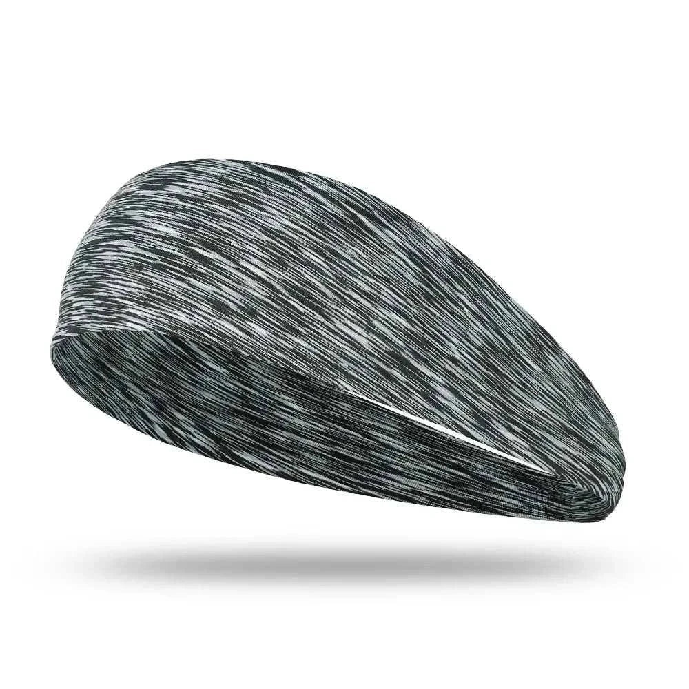 Fashion Sweatband Sport Headband in black and white pattern made of breathable, sweat-absorbing fabric for athletic and everyday use