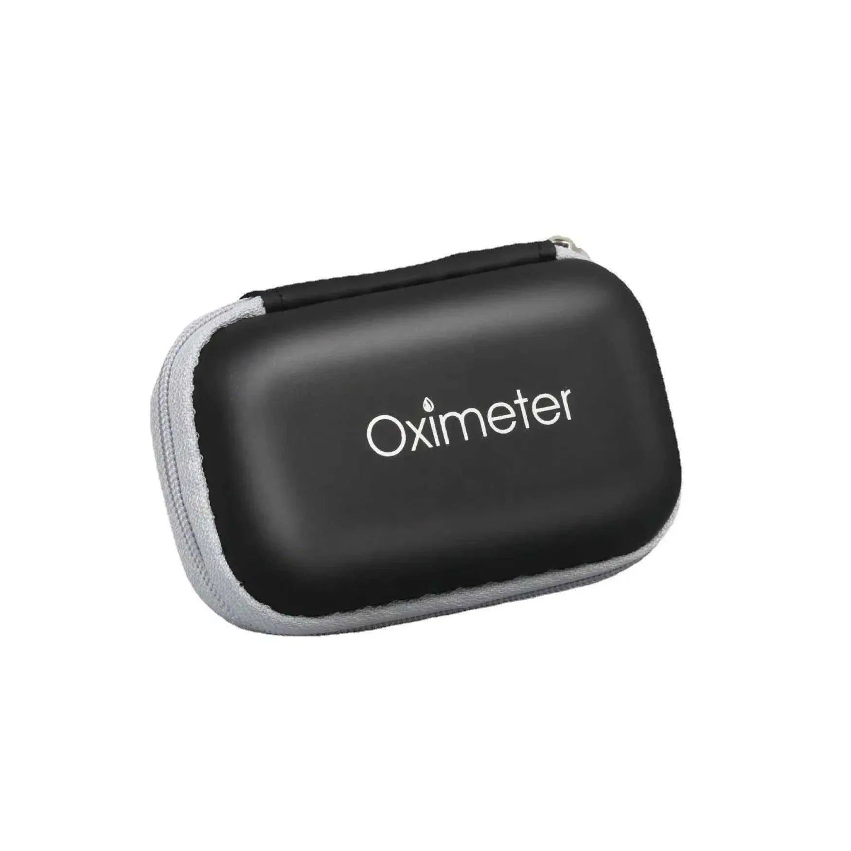 Black zippered carrying case for oximeter and medical monitoring devices