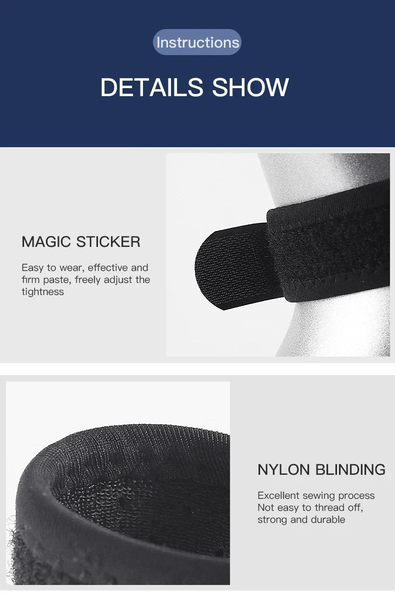Adjustable silica gel knee tendon strap with magic sticker and durable nylon binding for knee support and pain relief