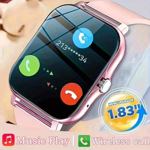 KESHUYOU 2025 Smart Watch with 1.83-inch display, wireless call, and music play features in pink design