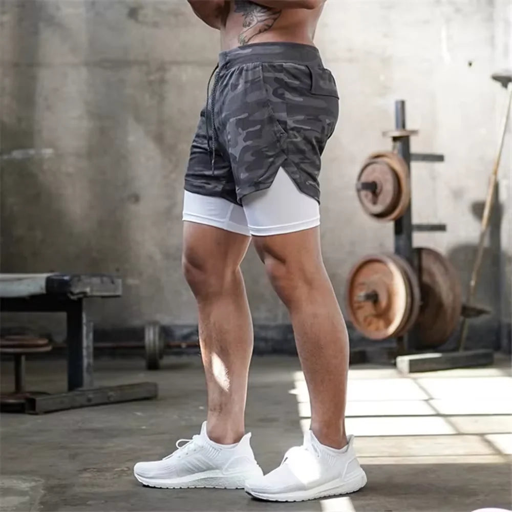 Summer Men’s Double Layer Sports Shorts