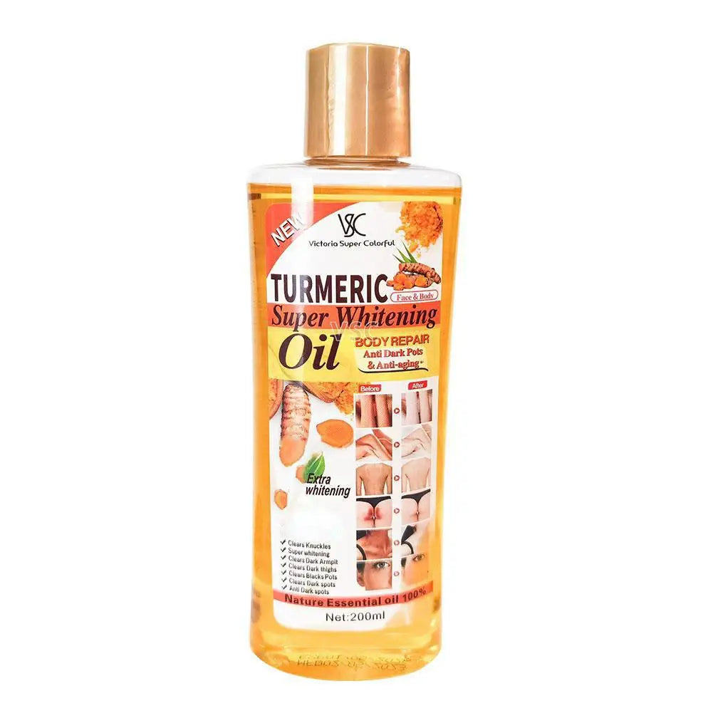 Turmeric face whitening and brightening serum bottle for skin lightening and dark spot repair