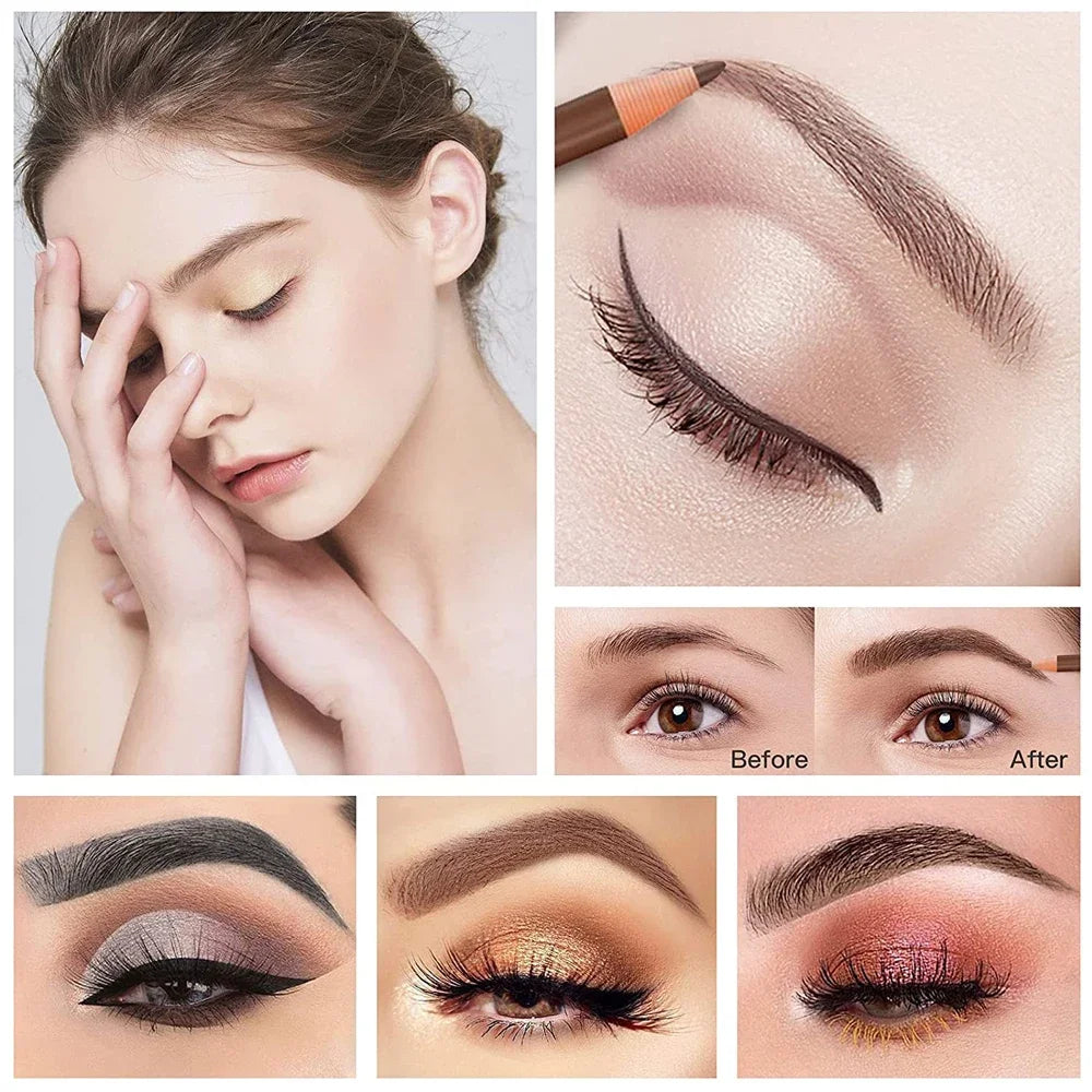 Professional Microblading Eyebrow Pencils waterproof long-lasting with precision microblading tip for natural brows before after results